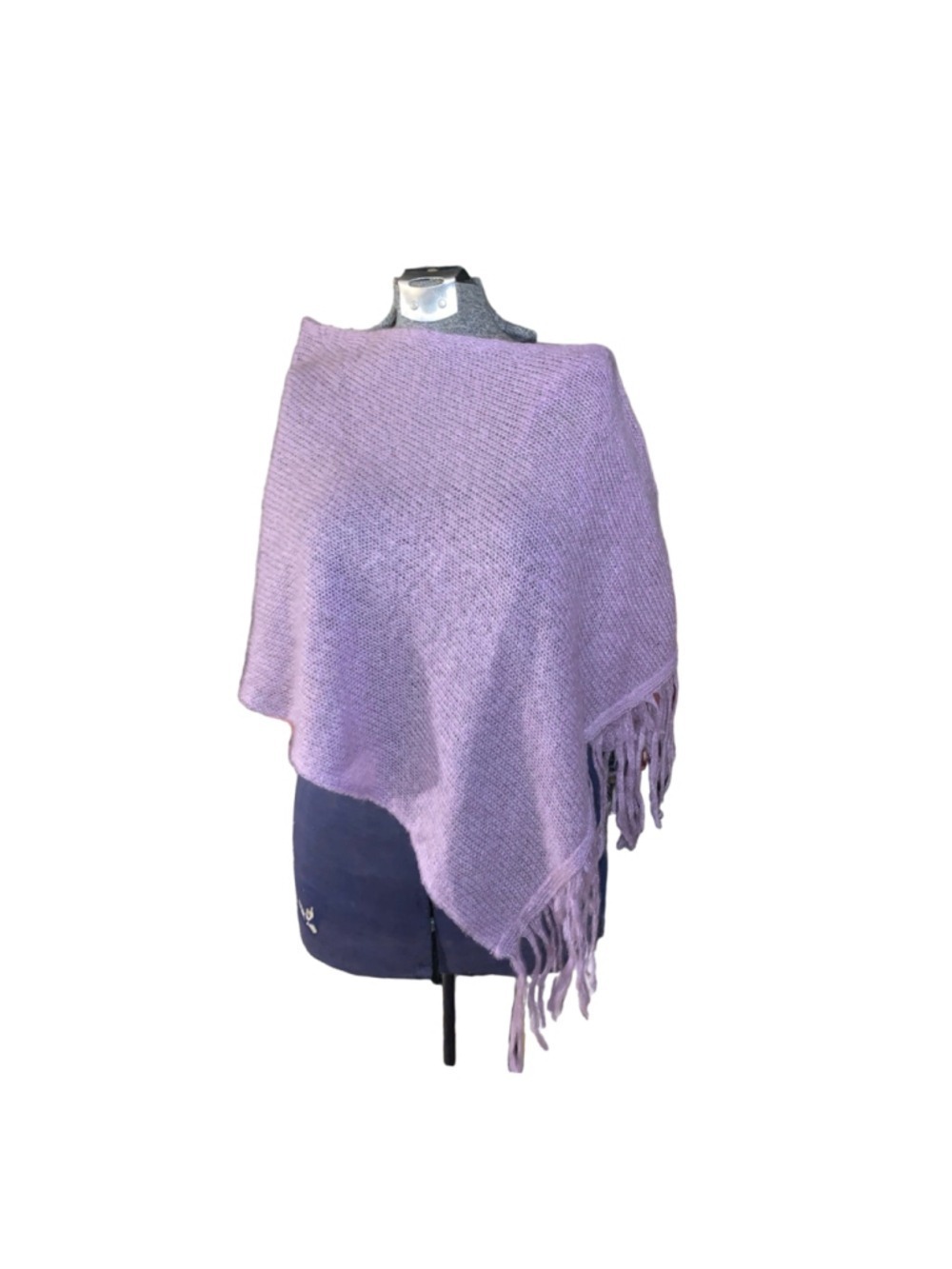 Women's Razzle Dazzle Purple Knit Poncho ONE SIZE